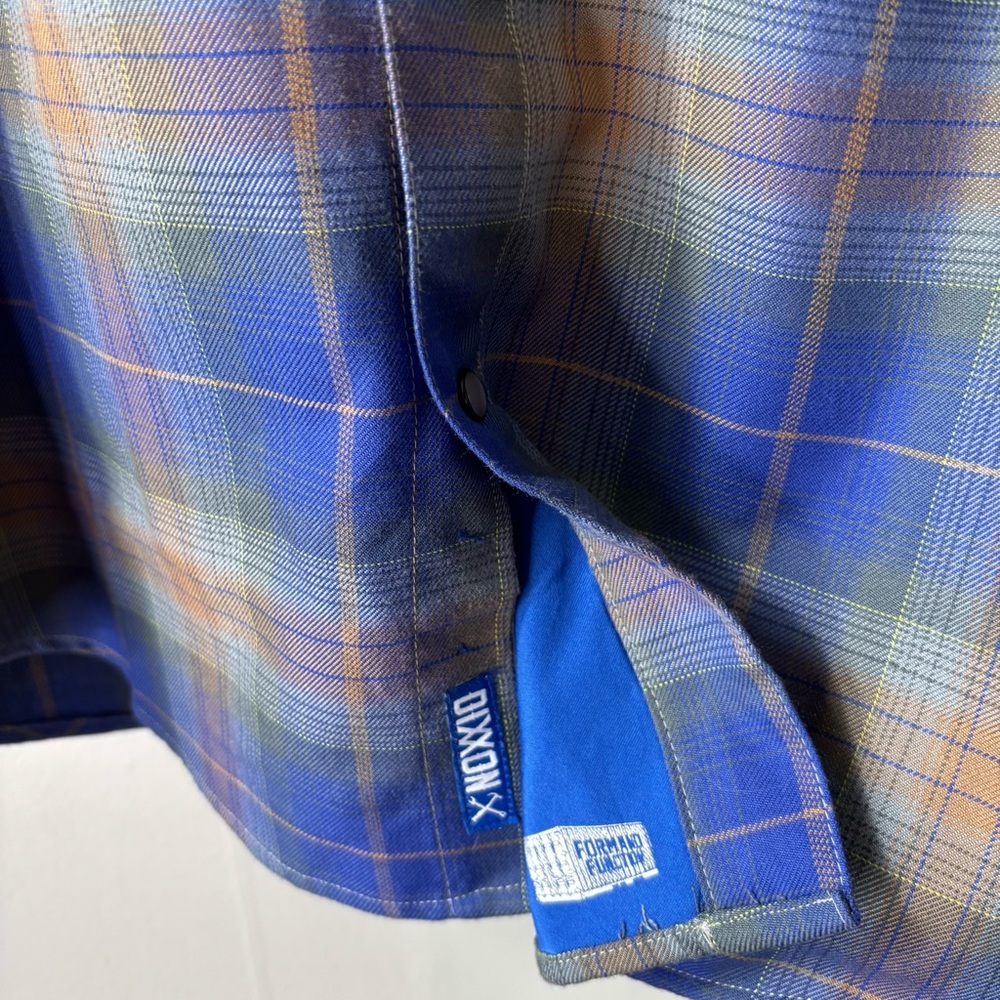 Dixxon Flannel Clark Street Blue Plaid Men’s SZ XL Pearl Snap Long Sleeve Pocket - Picture 6 of 15